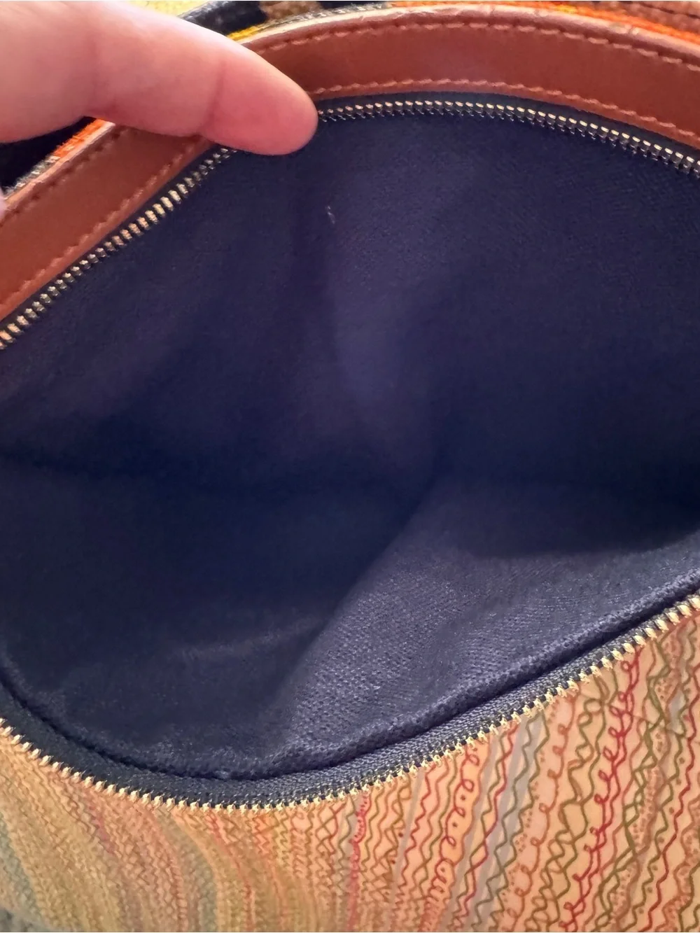Spartina 449 De Renne Zipper Hipster - Floral Linen - NEEDS NEW STRAP or fixed